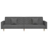 vidaXL 2-Seater Sofa Bed with 2 Pillows Fabric Dark Grey