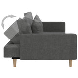 vidaXL 2-Seater Sofa Bed with 2 Pillows Fabric Dark Grey