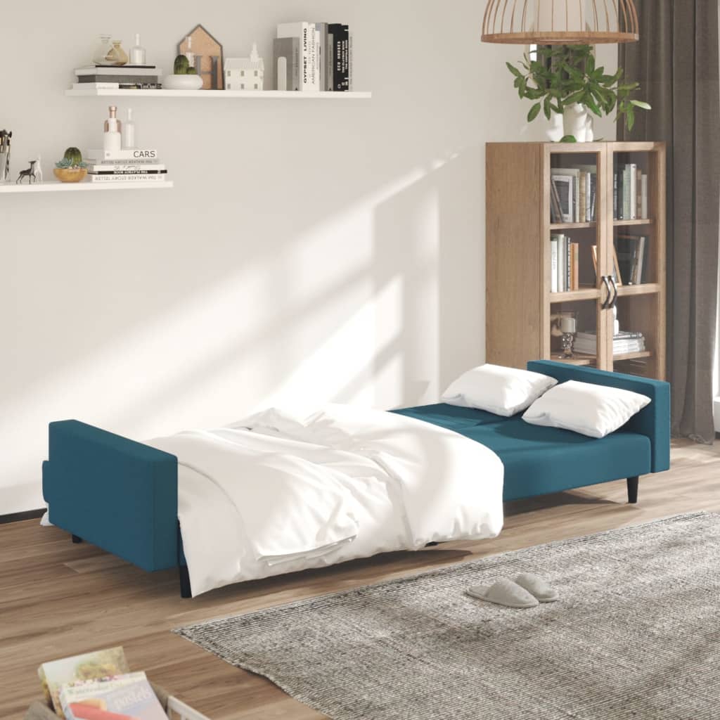 vidaXL 2-Seater Sofa Bed Velvet Blue
