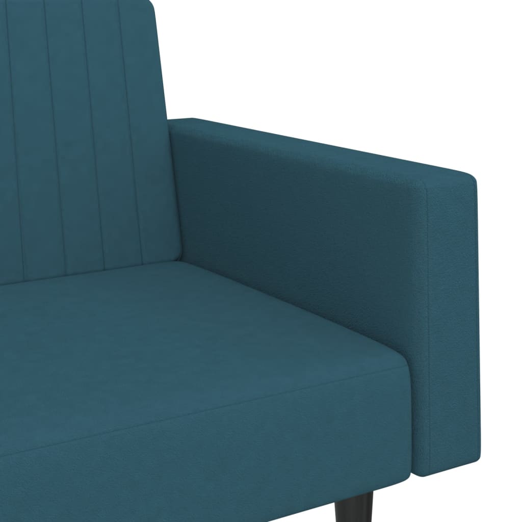 vidaXL 2-Seater Sofa Bed Velvet Blue