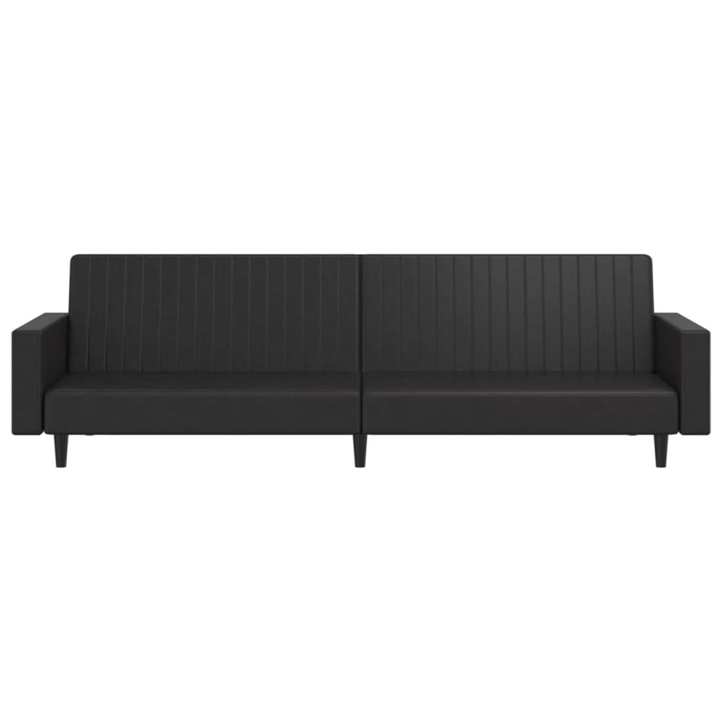 vidaXL 2 Seater Sofa Bed Artificial Leather Black