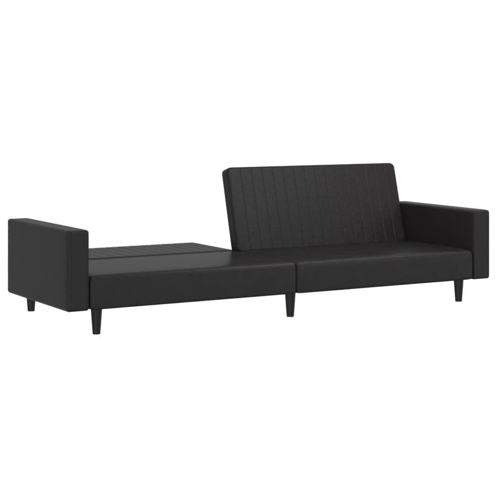 vidaXL 2 Seater Sofa Bed Artificial Leather Black