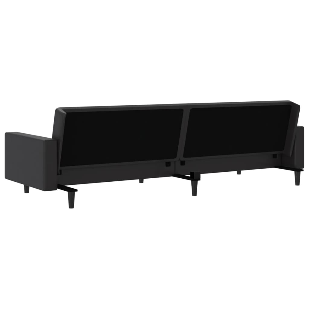 vidaXL 2 Seater Sofa Bed Artificial Leather Black