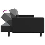 vidaXL 2 Seater Sofa Bed Artificial Leather Black