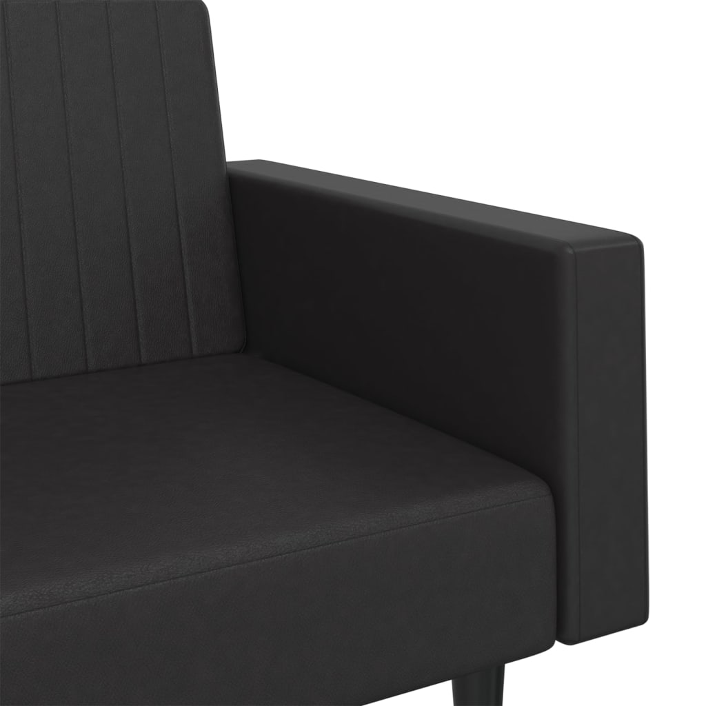 vidaXL 2 Seater Sofa Bed Artificial Leather Black