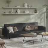 vidaXL 2 Seater Sofa Bed Artificial Leather Black