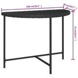vidaXL Tuintafel 100x50x75 cm poly rattan zwart