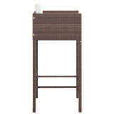 vidaXL Barkrukken 2 st met kussens poly rattan bruin