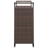 vidaXL Serveerwagen met lade 100x45x97 cm poly rattan bruin