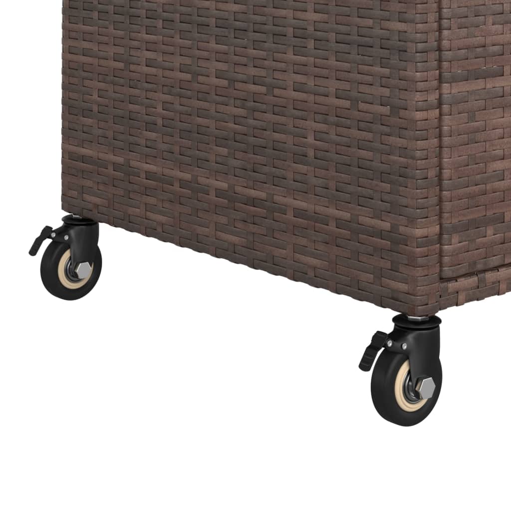 vidaXL Serveerwagen met lade 100x45x97 cm poly rattan bruin