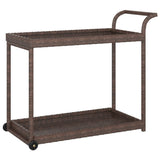 vidaXL Serveerwagen 100x45x83 cm poly rattan bruin
