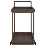 vidaXL Serveerwagen 100x45x83 cm poly rattan bruin