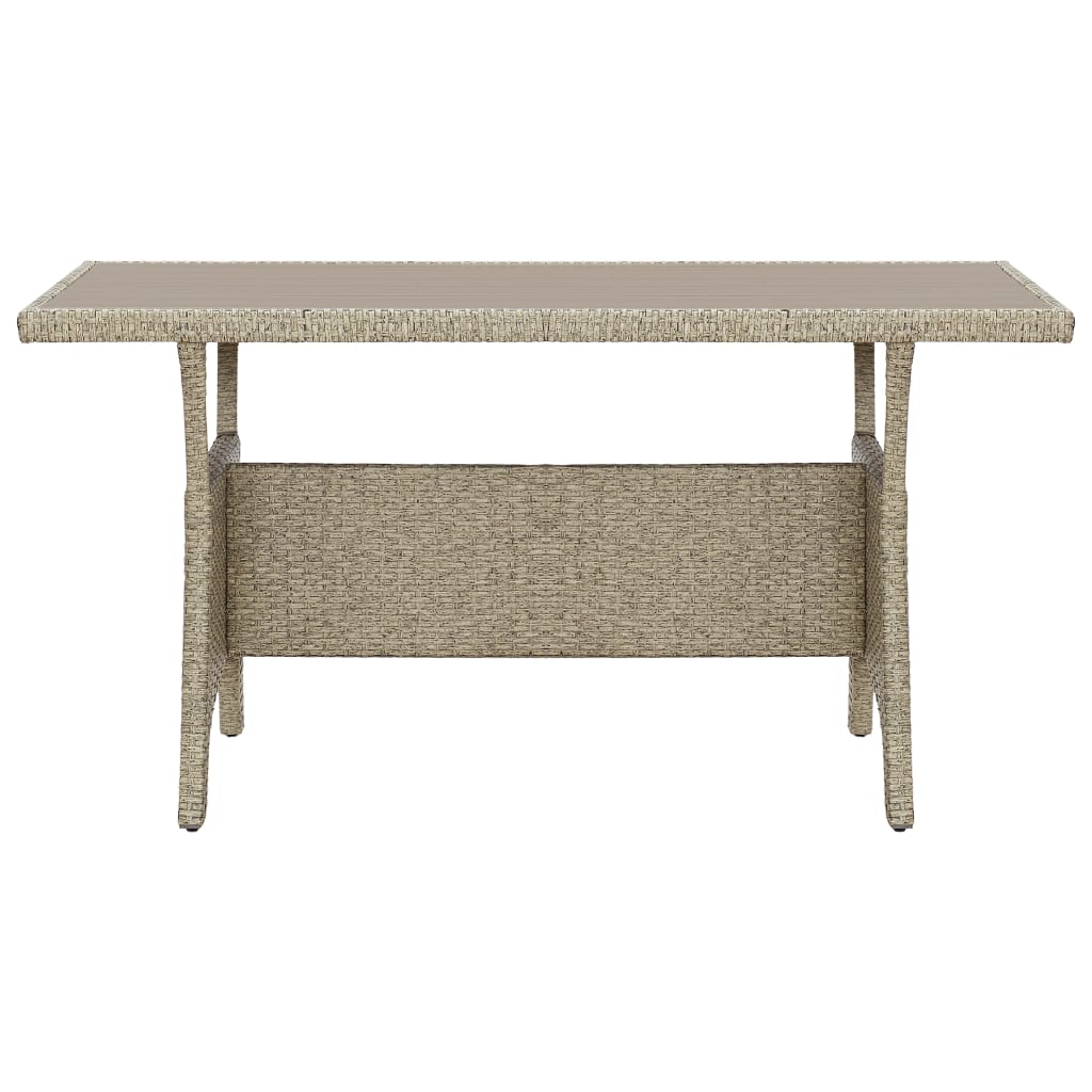 vidaXL Tuintafel 120x70x66 cm poly rattan grijs
