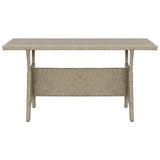 vidaXL Tuintafel 120x70x66 cm poly rattan grijs