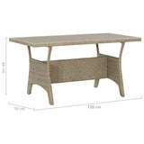 vidaXL Tuintafel 120x70x66 cm poly rattan grijs
