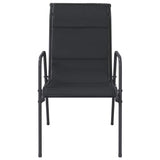 vidaXL Tuinstoelen 2 st staal en textileen zwart