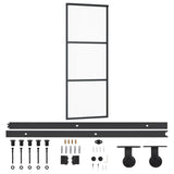vidaXL Sliding Door with Hardware 76x205 cm Aluminum and ESG Glass