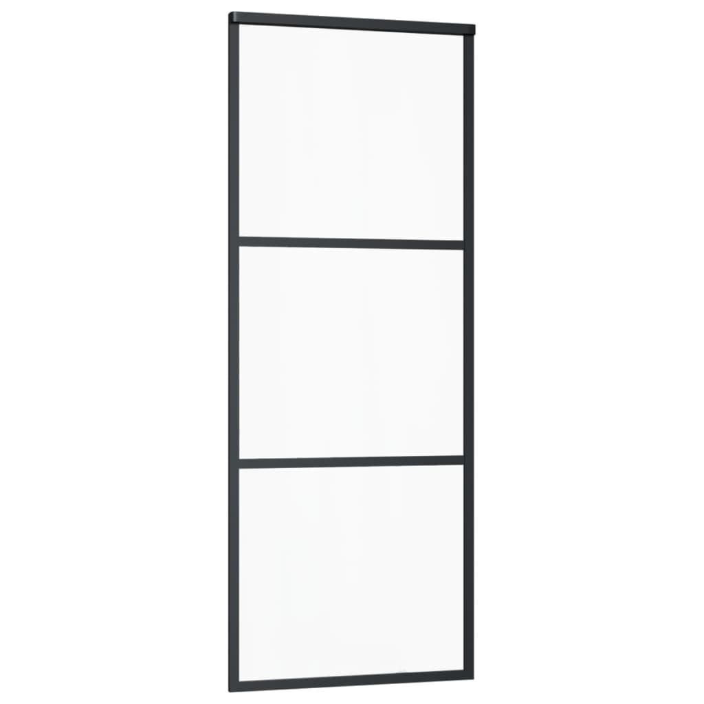 vidaXL Sliding Door with Hardware 76x205 cm Aluminum and ESG Glass