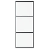 vidaXL Sliding Door with Hardware 76x205 cm Aluminum and ESG Glass