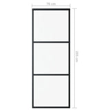 vidaXL Sliding Door with Hardware 76x205 cm Aluminum and ESG Glass
