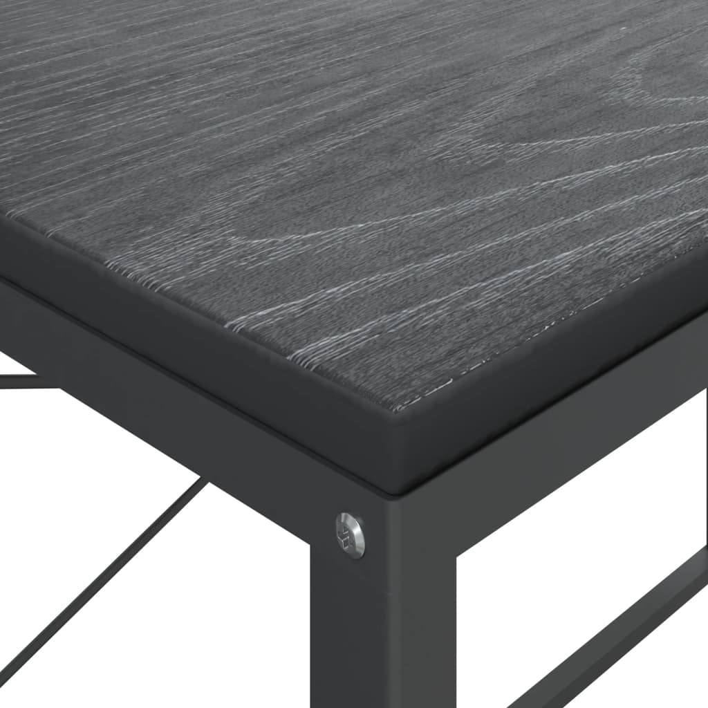 vidaXL Computerbureau 110x60x70 cm bewerkt hout zwart