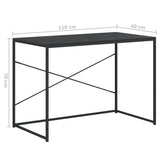 vidaXL Computerbureau 110x60x70 cm bewerkt hout zwart