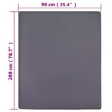 vidaXL Jersey Hoeslaken 90x200 cm katoen couleur antraciet