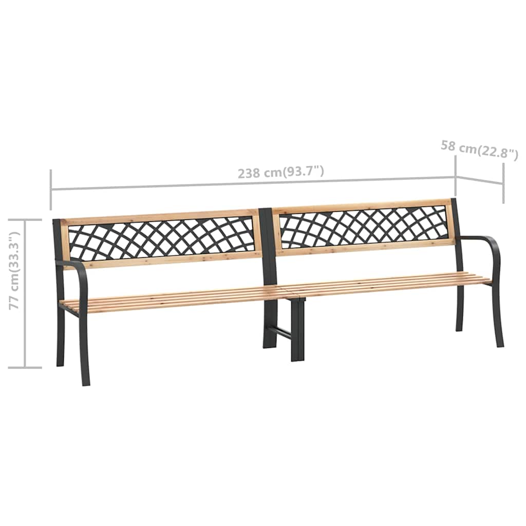 vidaXL Tuinbank dubbel 238 cm Chinees vurenhout