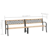 vidaXL Tuinbank dubbel 238 cm Chinees vurenhout