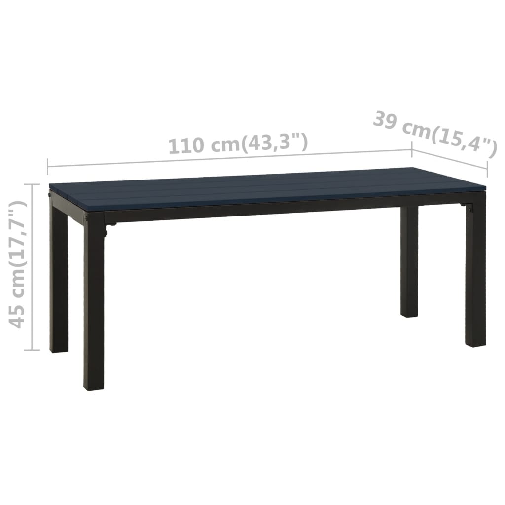 vidaXL 3-delige Tuinset staal en HKC zwart
