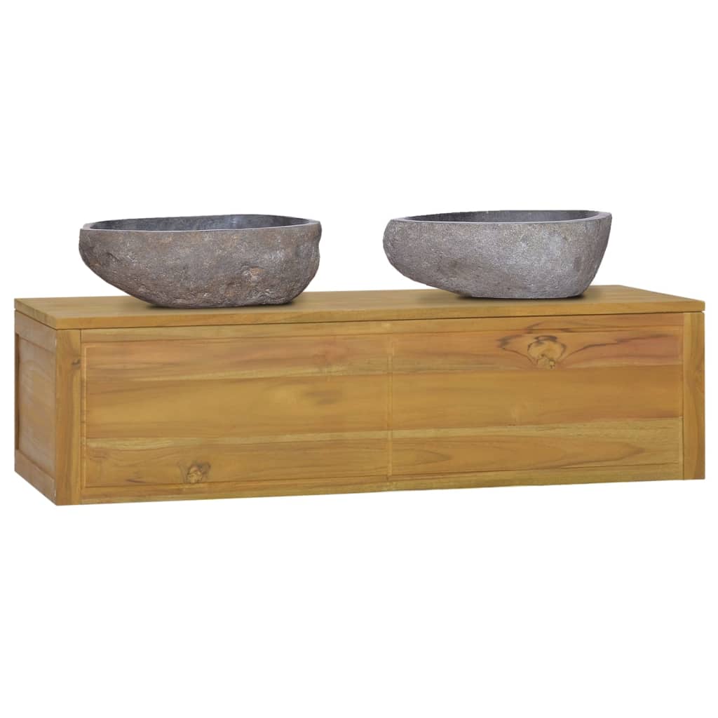 vidaXL Badkamerwandkast 60x45x30 cm massief teakhout