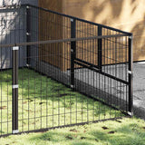vidaXL Dog Kennel 4 m² Steel Black