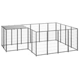 vidaXL Dog Kennel 6.05 m² Steel Black