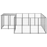 vidaXL Dog Kennel 6.05 m² Steel Black