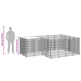 vidaXL Dog Kennel 6.05 m² Steel Black