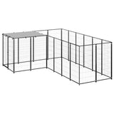vidaXL Dog Kennel 4.84 m² Steel Black