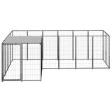 vidaXL Dog Kennel 4.84 m² Steel Black