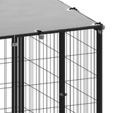 vidaXL Dog Kennel 4.84 m² Steel Black