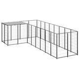 vidaXL Dog Kennel 6.05 m² Steel Black