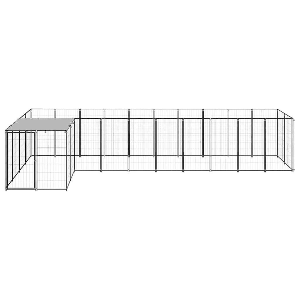 vidaXL Dog Kennel 7.26 m² Steel Black