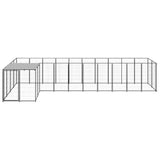 vidaXL Dog Kennel 7.26 m² Steel Black