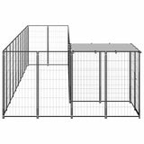 vidaXL Dog Kennel 7.26 m² Steel Black
