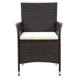 vidaXL Tuinstoelen 2 st met kussens poly rattan bruin