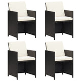 vidaXL Tuinstoelen 4 st poly rotin noir