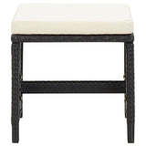 vidaXL Garden stools 4 pcs with cushions poly rattan black