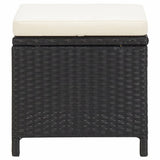 vidaXL Garden stools 4 pcs with cushions poly rattan black