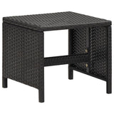 vidaXL Garden stools 4 pcs with cushions poly rattan black