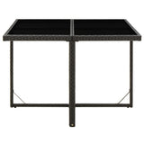 vidaXL Tuintafel 109x107x74 cm poly rattan en glas zwart