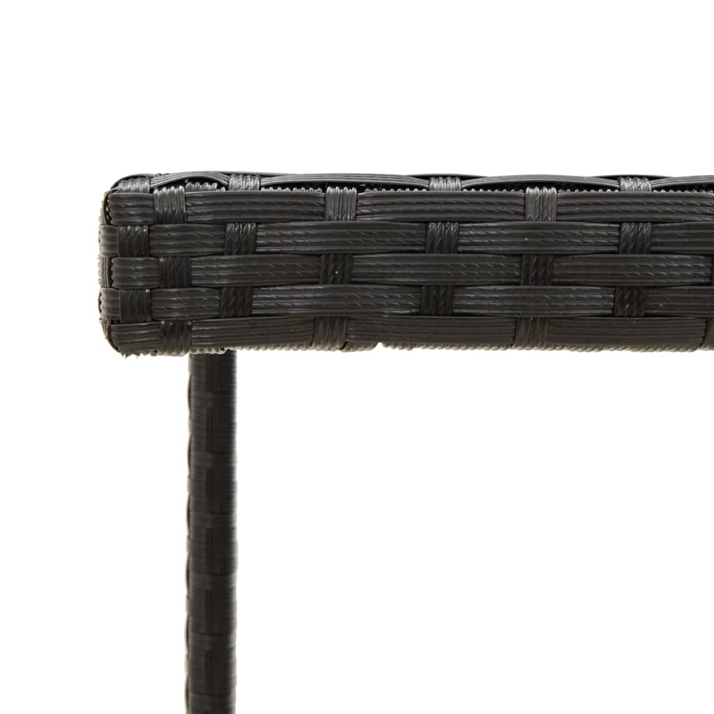 vidaXL Tuintafel 109x107x74 cm poly rattan en glas zwart
