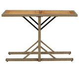 vidaXL Tuintafel massief acaciahout en poly rattan beige